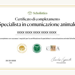 Certificato ufficiale per operatore in formazione sulla comunicazione animale